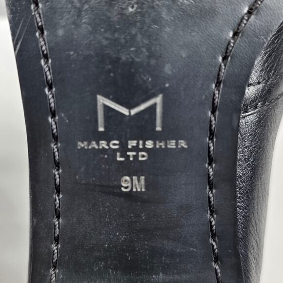 MARC FISHER LTD BLACK LEATHER WESTERN COWBOY ANKLE BOOT – SIZE 9M - Picture 8 of 11